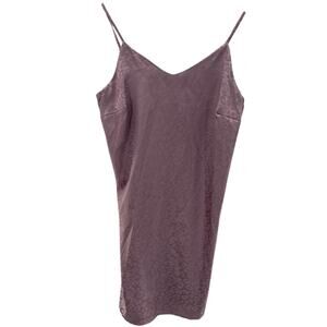 LASCANA Monotone Leopard Print Lingerie Slip Dress Nighty Size 8 Pinky/Purple